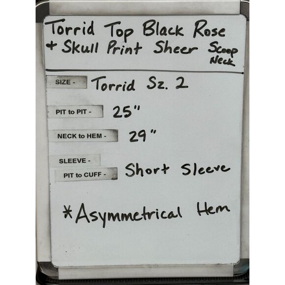 Torrid Black Sheer Skull Purple Rose Print Scoop Neck Top Plus Sz 2 Whimsygoth - Picture 7 of 7